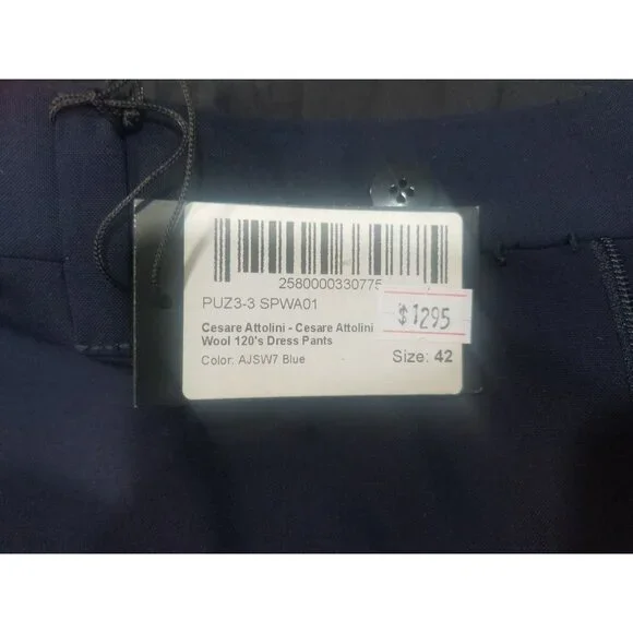 Cesare Attolini Blue Dress Pants Size 42 New With Tags.